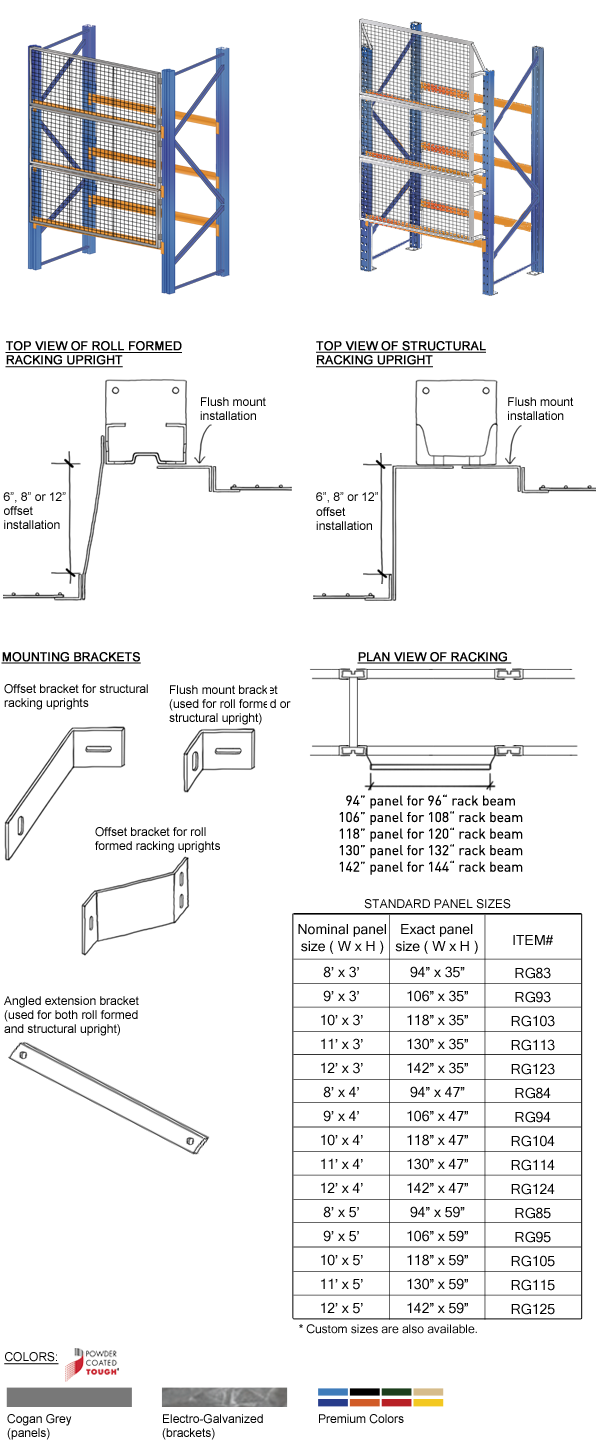 Partitions Wire Mesh Rack Guards
