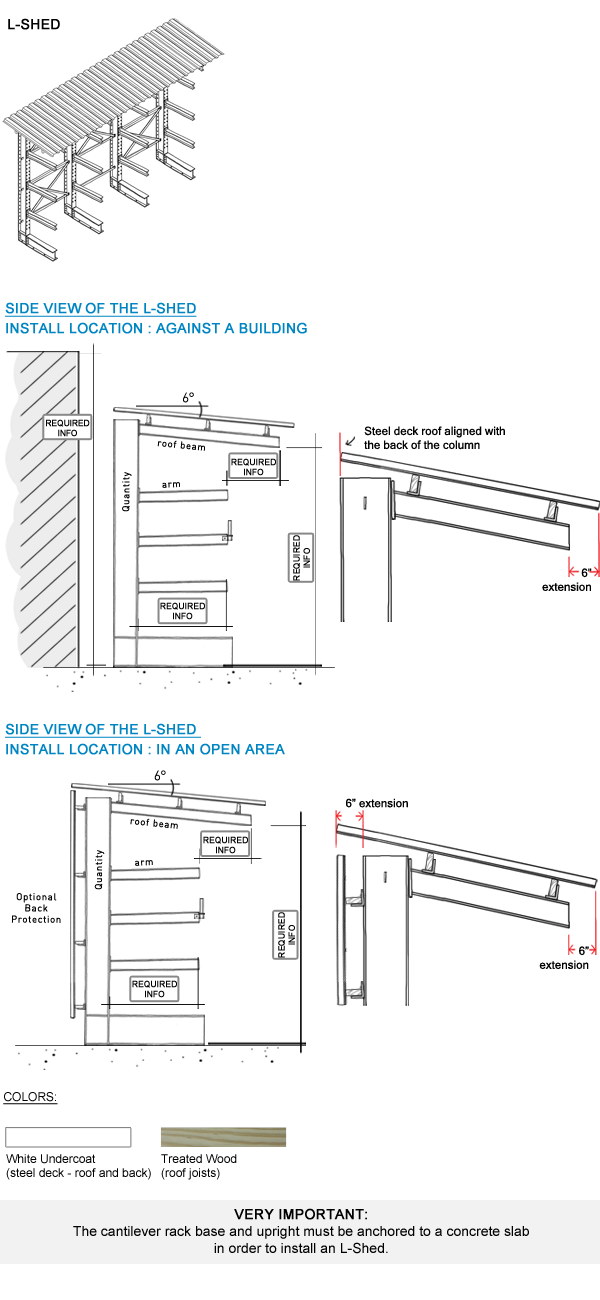 Cantilever Roof Racking for Outdoor Storage Cogan
