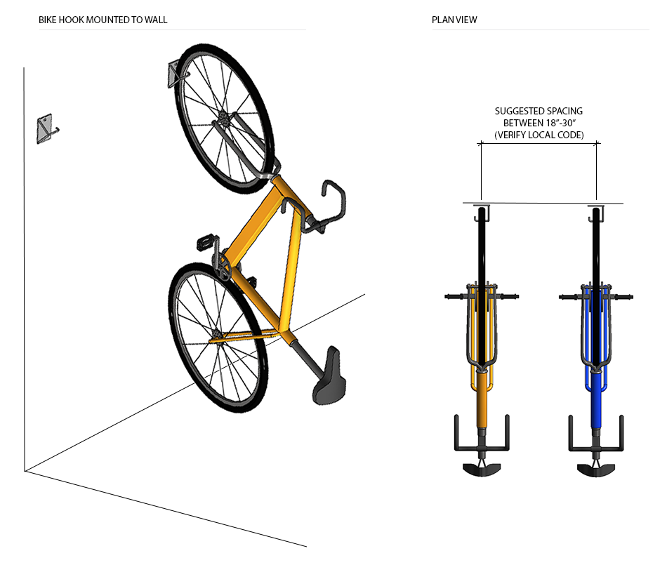 Wall Mounted Bike Rack Spacing - Wall Design Ideas