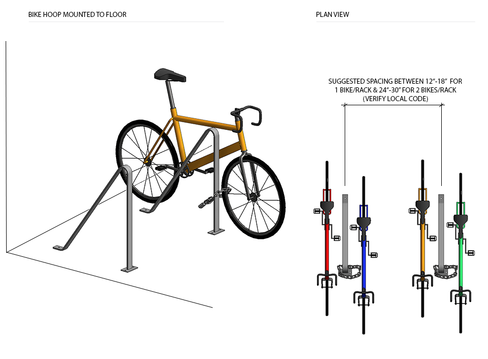 floor mounted bicycle rack