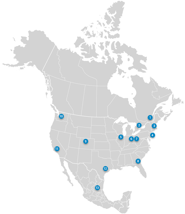 North America Cogan servicing area