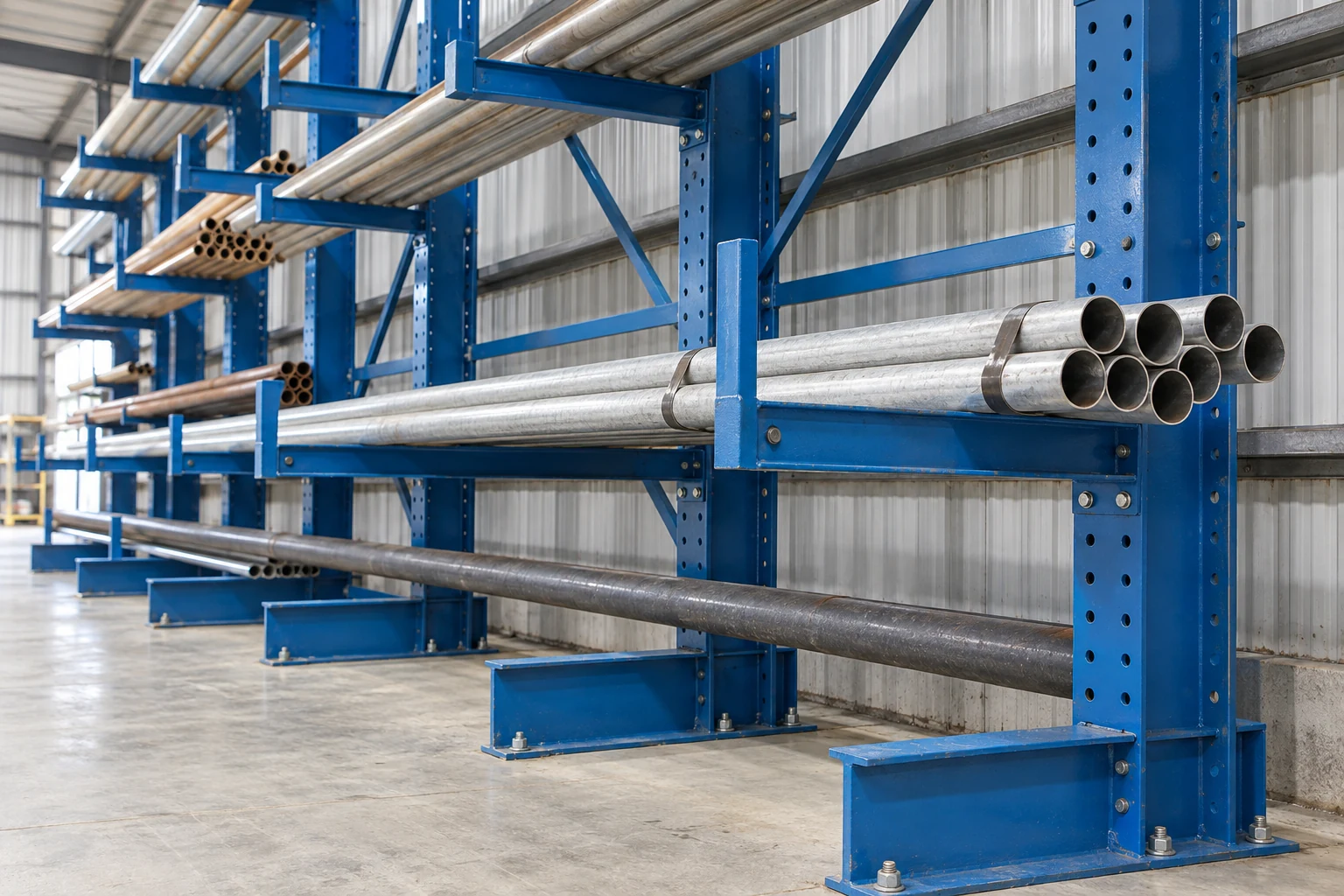 Cantilever arm connections and supported pipe bundles.