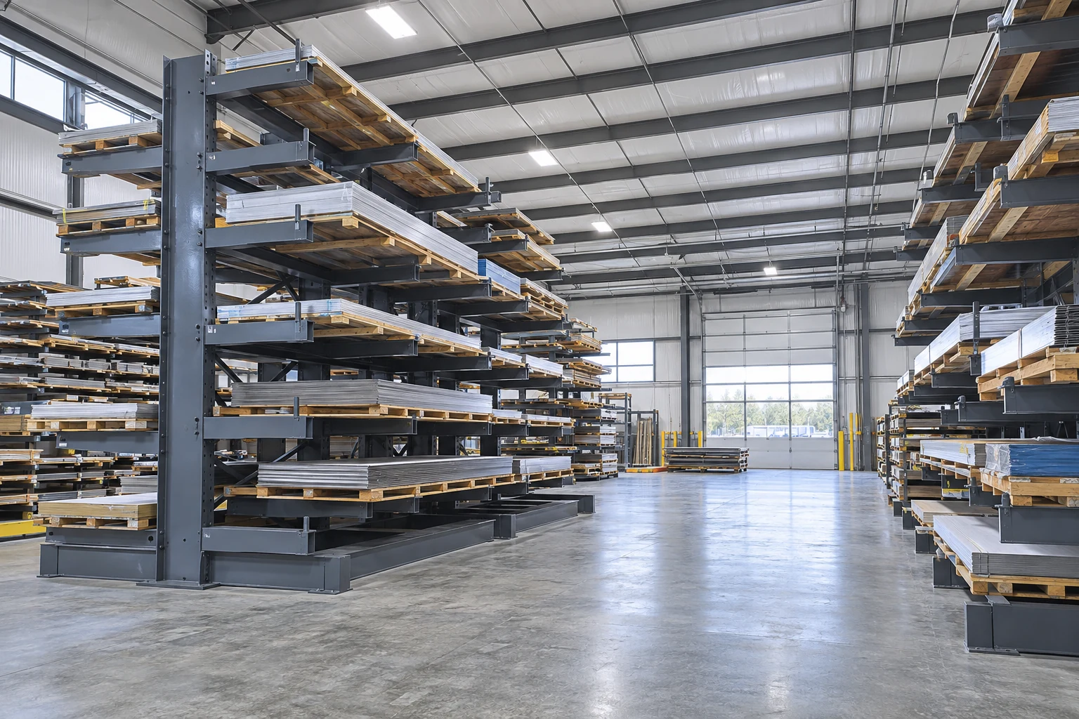 Handling clearance around sheet-material storage.