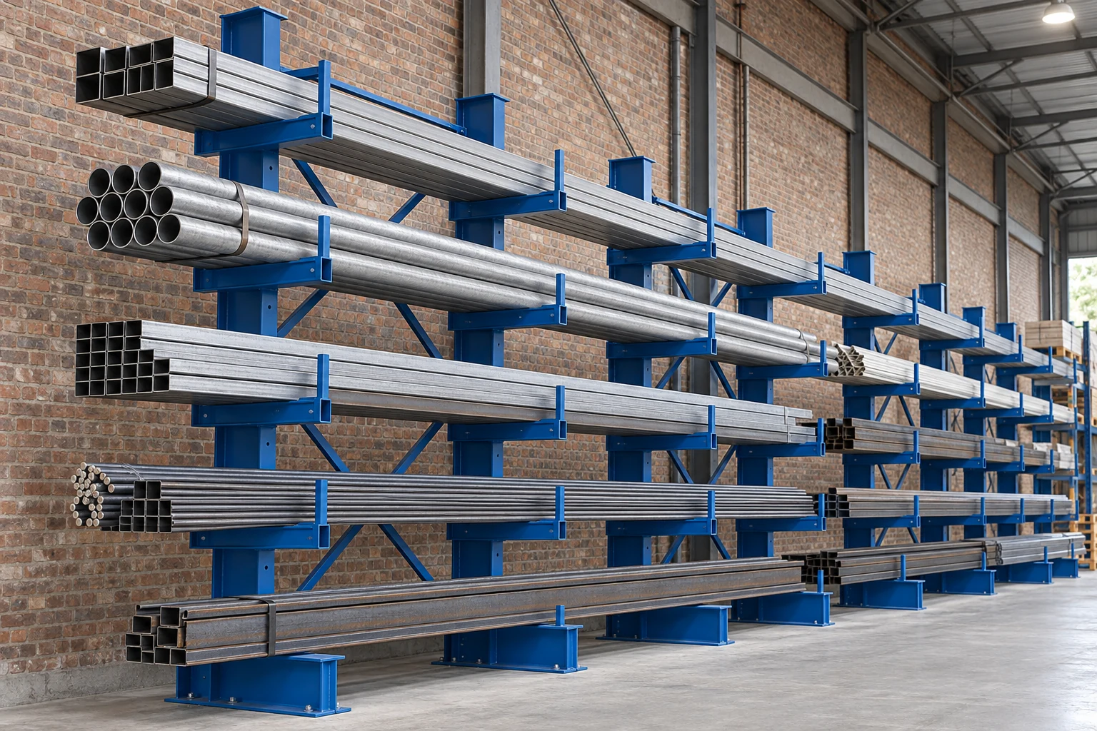 Cantilever arms provide open access to long material.