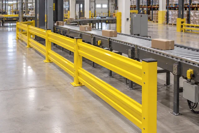 Guardrails Around Conveyors and Production Equipment