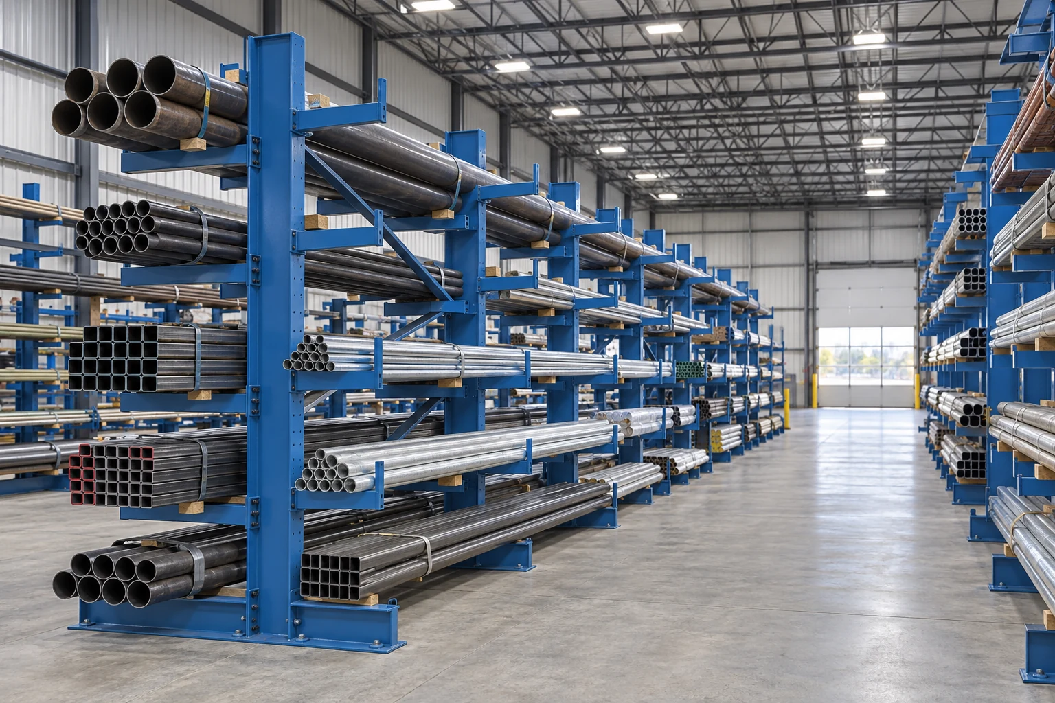 Different stock lengths assigned to planned storage positions.