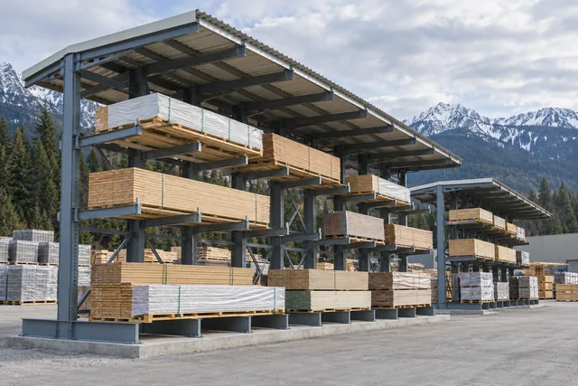 Outdoor Cantilever Racking: Finish, Roofing and Site Planning