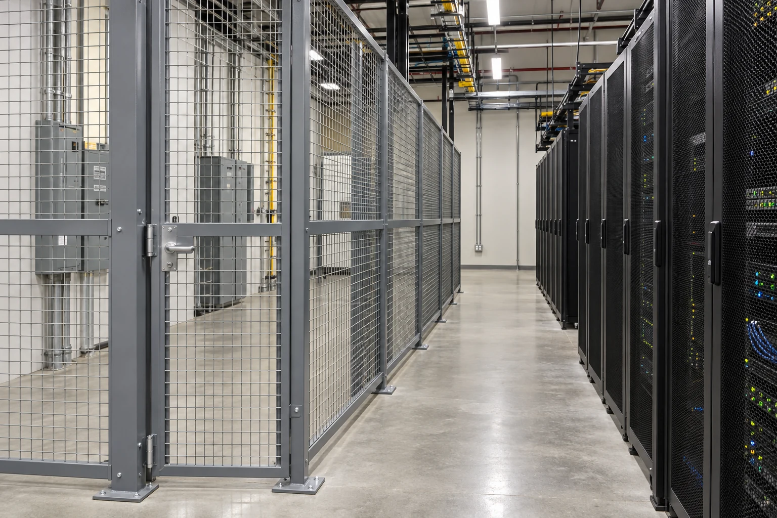Equipment access space needs to be preserved inside the boundary. Conceptual visualization; the specialized project requires its own reviewed specification.