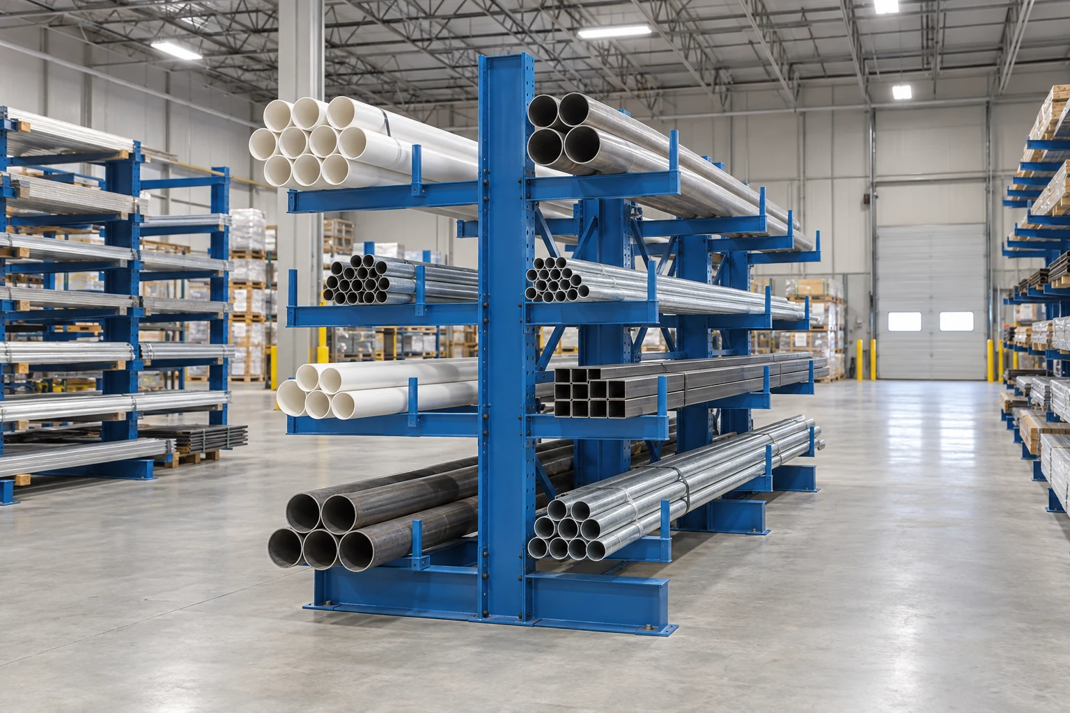 Double-sided storage with working access on both faces.